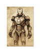 Постер плакат FNBK Железный человек, Эскиз (Marvel) 30x40 см - изображение 1