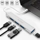 Портативный USB Type-C HUB / концентратор UH05-C, хаб 4в1: 3 x USB 2.0, 1 x USB 3.0, Silver - изображение 4