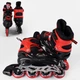 Роликові ковзани Best Roller (30-33) PU колеса, світло на передньому колесі, в сумці Red/Black (98927) - зображення 3