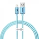 Кабель Baseus Crystal Shine Series Fast Charging Data Cable USB to iP 2.4A 1.2m Sky Blue (755589) - изображение 1