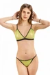 Комплект женский бюстгальтер с мягкой чашкой и стринги из сеточки Felisiya Lingerie Салатовый 2003+204-3334x170 75C; XL - изображение 3