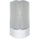 Душова кабіна з глибоким піддоном Shower SATURN STN-859 90х90х205 см хром двері розсувні скло матове (C15211) - зображення 3