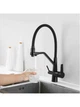 Смеситель для кухни чёрный з гибким изливом под фильтр WEZER INX4A-08-BLACK нержавеющая сталь - изображение 7