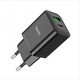 Зарядний пристрій МПЗ Hoco N28 Founder 20W (Type-C + USB) black - зображення 3
