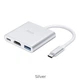Кабель-перехiдник HOCO HB14 Easy use Type-C adapter(Type-C to USB3.0+HDMI+PD) Silver - изображение 4