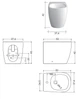 Біде підлогове Nic Design Ovvio 37,4х53х42 см, Чорний глянець (004432008) - изображение 3