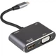 USB-хаб U&P U15 USB Type-C - HDMI + VGA + USB 3.0 + PD 87W Grey (SWE-U15-GY) - зображення 5