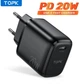 Зарядний пристрій TOPK B110P 20W PD3 Type-C з підтримкою технології швидкого заряджання QC Black (B10EU0103) - зображення 1