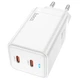 Адаптер мережевий Hoco Starlight N23 |2Type-C, 45W/3A, PD/QC| Колір White - зображення 6
