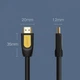 Кабель HDMI M-M UGREEN HD101 1м V2.0 Round Cable 4K 10115 черно-желтый - изображение 5