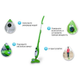 Паровая швабра мощный пароочиститель H2O Mop X5 1400W Зеленый - изображение 3