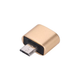 Перехідник з Type-C на USB, для заряджання та передачі даних, короткий, золотий - зображення 1