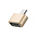 Перехідник з Type-C на USB, для заряджання та передачі даних, короткий, золотий - зображення 3