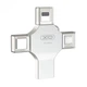 USB Флешка із захистом від магнітного впливу 128Gb XO DK04 4в1 Сталевий - зображення 1
