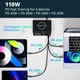 Зарядний пристрій Asometech 110W 9в1 4хType-C|4xUSB|1xQi Wireless charger (black) - зображення 6