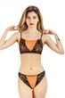 Комплект женский кружевной топ и стринги Felisiya Lingerie Оранжевый 2009+220-395с170 S - изображение 1
