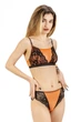 Комплект женский кружевной топ и трусики-бразилиана Felisiya Lingerie Оранжевый 2009+209-395с170 S - изображение 2