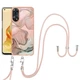 Захисний чохол Deexe Marble Case with Strap для OPPO Reno 8T - Pink - зображення 2