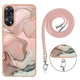 Захисний чохол Deexe Marble Case with Strap для OPPO Reno 8T - Pink - зображення 4