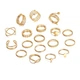 Набір каблучок 18 штук золотисті біжутерія Fashion Jewelry (II) 19946 - зображення 3