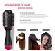 Одноступенчатый фен расчёска щетка для укладки волос стайлер 3 в 1 One Step Hair Dryer and Styler 1000 Вт Чёрно-розовый (2244) - изображение 6