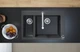 Мойка для кухни HANSGROHE гранитная S510-F635 770x510мм прямоугольная врезная без сифона на полторы чаши черная 43315170 - изображение 4