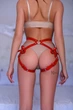 Красные портупея гартеры с бантиком кожа натуральная XS №95k - изображение 5