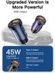 Автомобильное зарядное устройство Essager Gyroscope Mini Charger USB-A + Type-C 45W Blue (ECCAC45-TL03-Z) - изображение 9