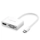 Адаптер Ugreen MM123 HDMI+VGA - USB Type-C (F/M), White (30843) - зображення 1