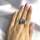 Серебряное кольцо с кошачьим глазом, вес изделия 7,85 гр (2053828) - изображение 2