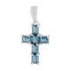 Серебряный крестик с топазом Лондон Блю 1.13ct (2092551) - изображение 1