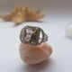 Срібна каблучка з натуральним цитрином nano 3.577ct, топазом білим, вага виробу 4,3 гр (2122913) - зображення 2