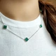 Серебряное колье с малахитом, вес изделия 5,99 гр (2128854) - изображение 2