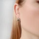 Серебряные серьги с цитрином nano 4.9ct, фианитами (2123026) - изображение 2