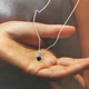 Серебряное колье с натуральным сапфиром 1.036ct, вес изделия 2,23 гр (2118473) - изображение 5
