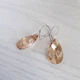 Сережки Hand Made з кристалами Swarovski світло-бурштинового відтінку - зображення 3