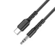 AUX кабель Hoco UPA17 Type-C to Jack 3.5 1m чорний - зображення 1