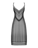 Напівпрозора довга сорочка Obsessive Estiqua chemise M/L, чорний, асиметричний крій - изображение 6