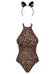 Эротический костюм леопарда Obsessive Leocatia teddy S/M, боди, обруч с ушками - изображение 3