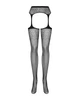 Сетчатые чулки-стокинги с цветочным рисунком Obsessive Garter stockings S207 черные S/M/L - изображение 5