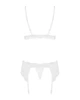Комплект білизни Obsessive 810-SEG-1 L/XL White, бюстгальтер, стрінги, пояс для панчіх - зображення 6