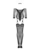 Нейлоновий бодістокінг із імітацією панчіх Obsessive Bodystocking G333 S/M/L, black, з доступом - зображення 4