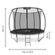 Батут Outtec Premium 12ft (374см) черно-серый с внутренней сеткой - изображение 2