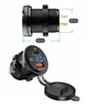Зарядний адаптер MotoChina QC 3.0 Type-C+PD та вольтметром 12-24V Blue (10365B) - зображення 2