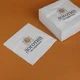Салфетки с логотипом для отеля eko-kraft 40*40 см - 10 шт Фирменные Белые Салфетки трехслойные с печатью цветного принта - изображение 4