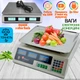 Весы торговые настольные до 50кг Domotec 228-5В аккумуляторные со счётчиком цены, двухсторонние дисплеи с подсветкой Белые - изображение 1