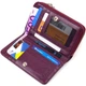 Яркое женское портмоне среднего размера из натуральной зернистой кожи CANPELLINI 21909 Сиреневое - изображение 3