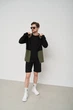 Спортивный костюм мужской тройка лето SUMMER с кофтой на замке + шорты + футболка черный хаки S - изображение 2