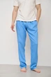 Піжама Handy Wear футболка молочна + штани льон блакитні 3XL - зображення 4