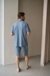 Піжама Handy Wear Linen Strip Short блакитна M - зображення 8